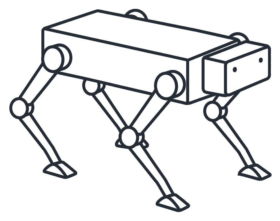 Quadruped robot line illustration